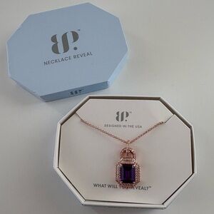 Bomb Party Locked & Loaded Necklace NK72886 Dark Purple Topaz CZ RoseGold Platin